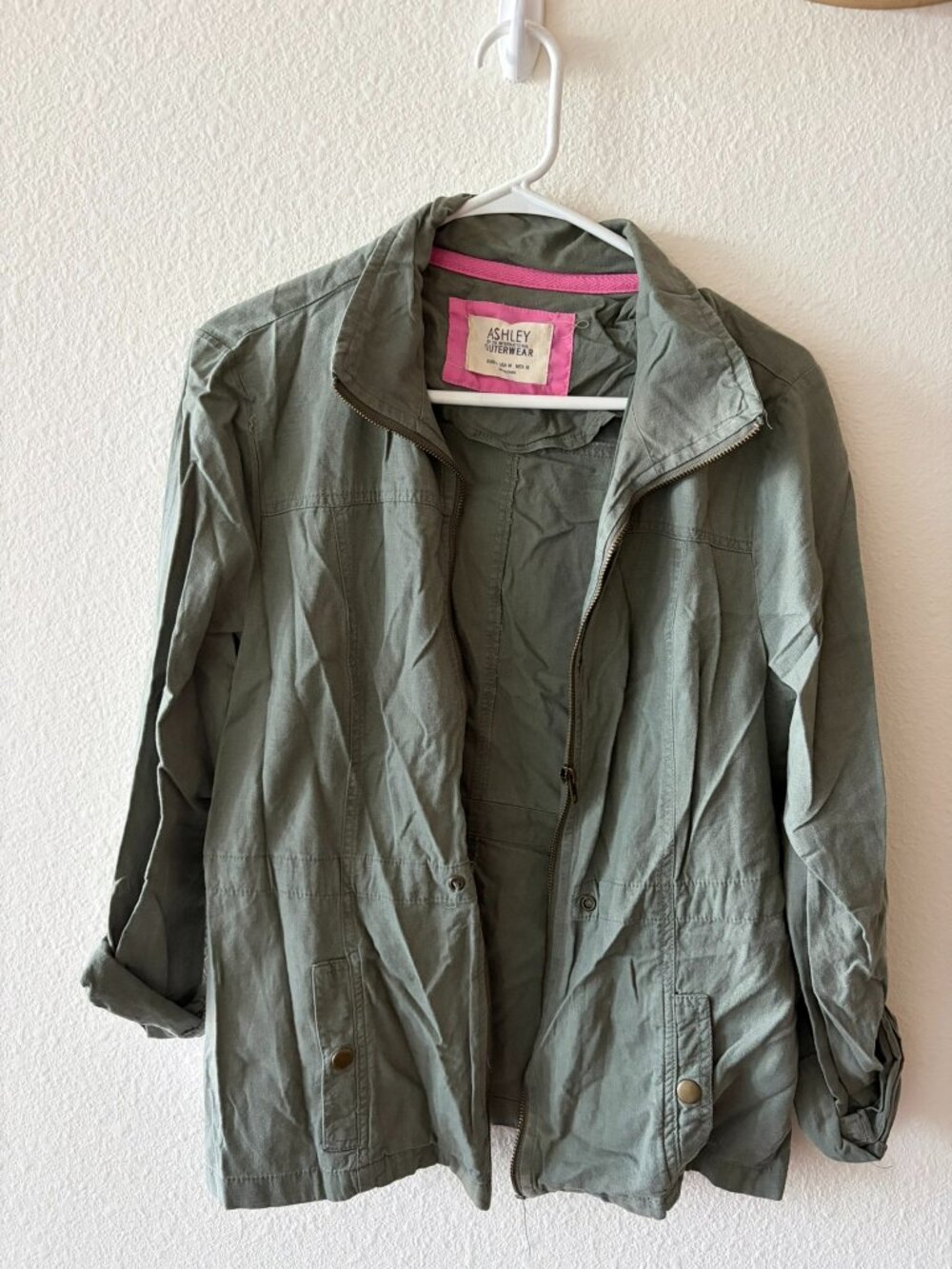 Ashley by 26 International Olive Green Utility Jacket — Size Medium